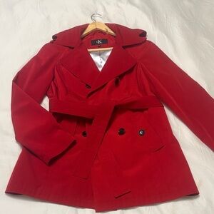 Calvin Klein Vibrant Red Rain Coat